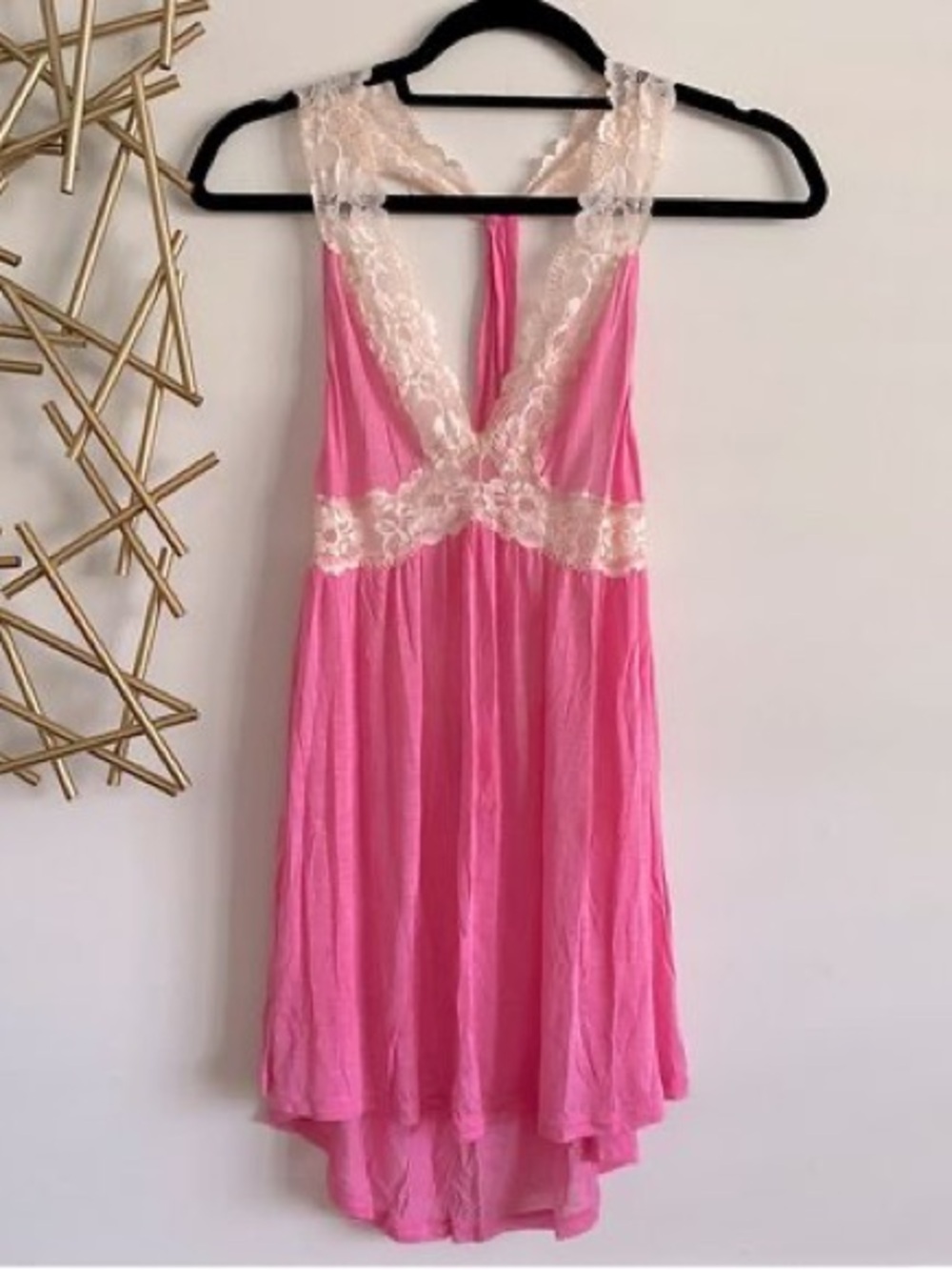 Victoria's Secret Pink Lace-Trim Night Chemise